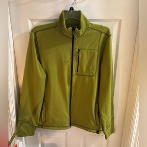 Prana Men's Lime Green Full Zip Performance Jacket w/Black Trim, Sz L